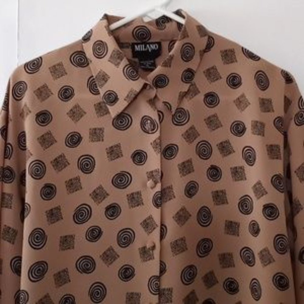 Milano Vintage Career Blouse - Size (XL) - Beige/Black - Picture 3 of 5